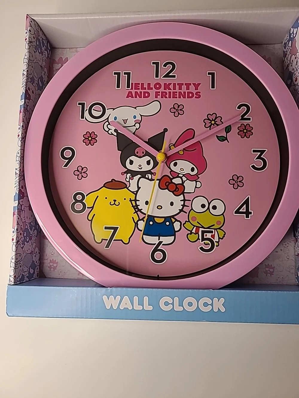 Hello Kitty Blue and Red Logo Wall Clock Packaging